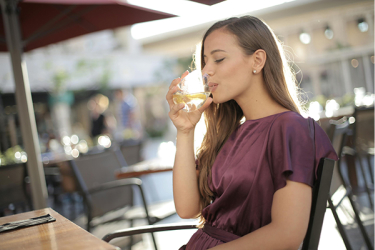 Women drinking detox water